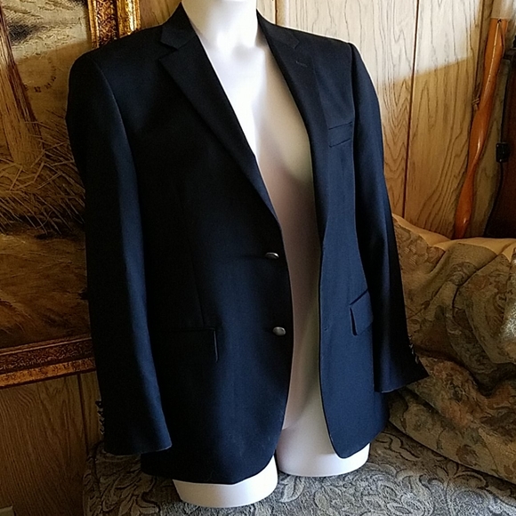 Classic black wool suit coat blazer - Picture 7 of 11